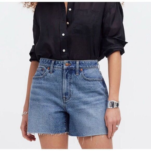 Madewell Pants - MADEWELL Perfect Jean Shorts Women 28 Curvy NEW Raw Hem Stretch NO739